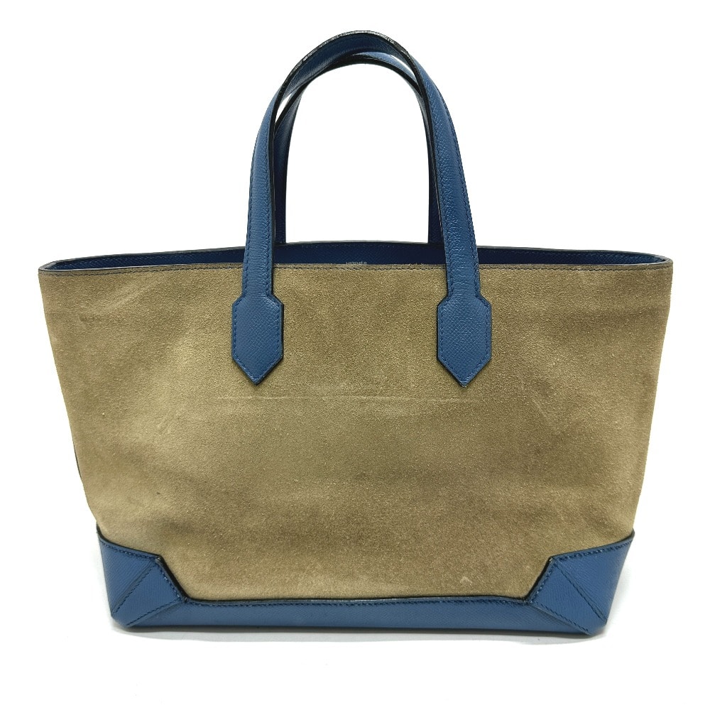 エルメス HERMES マキシボックスカバ30 ハンドバッグ カバン ショルダーバッグ トートバッグ エプソン X刻 グリスカイユ×ブルーアガット ブルー