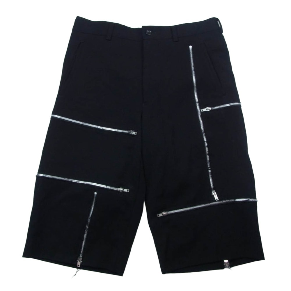 COMME des GARCONS HOMME PLUS コムデギャルソンオムプリュス パンツ 19AW PD-P012 マルチジップ ショートハーフ パンツ ブラック系 S【中古】