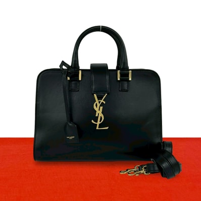 SAINT LAURENT PARIS サンローランパリ カバス YSL ロゴ 金具 レザー ショルダーバッグ ブラック
948-2