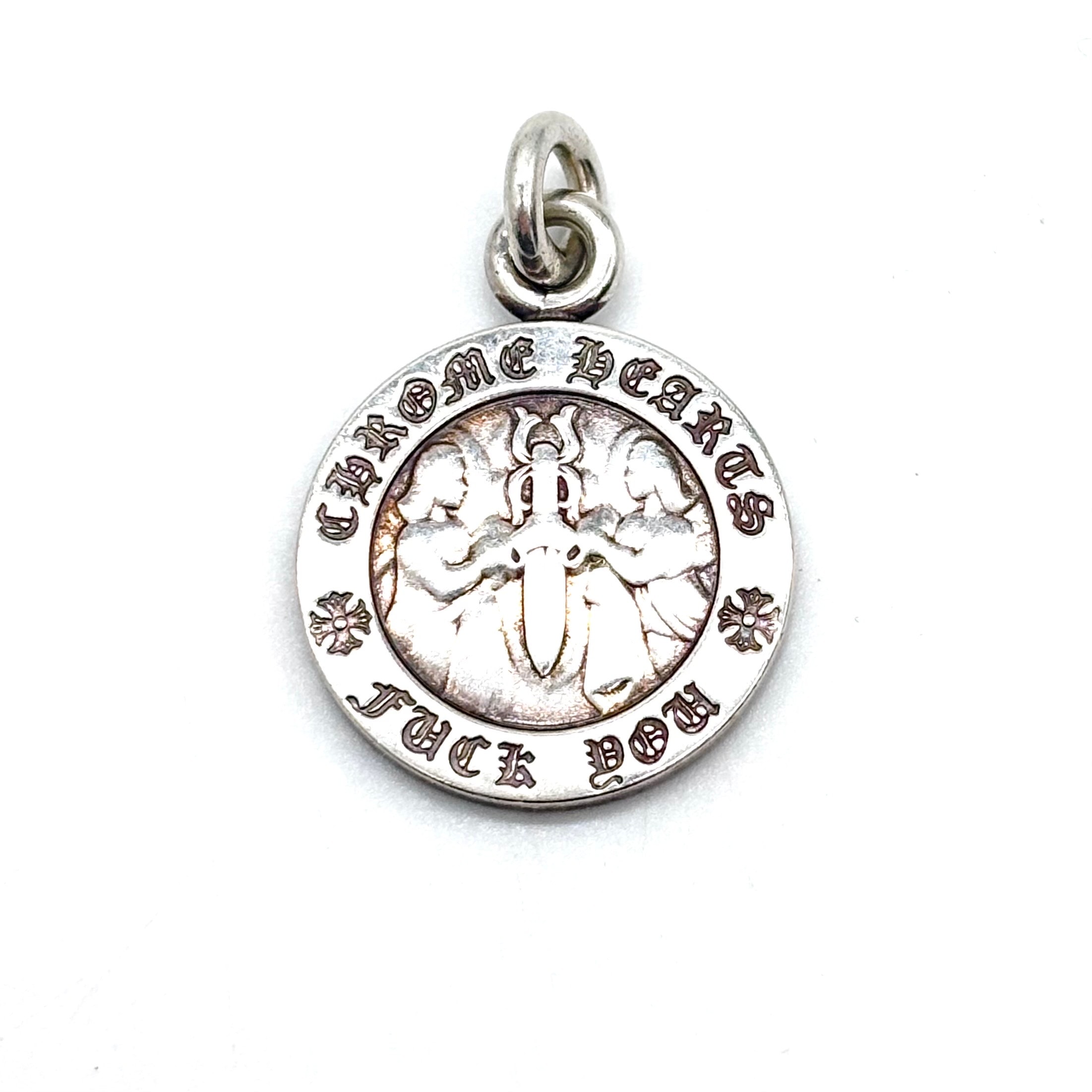 クロムハーツ エンジェル メダル チャーム ファッキュー "シルバー"