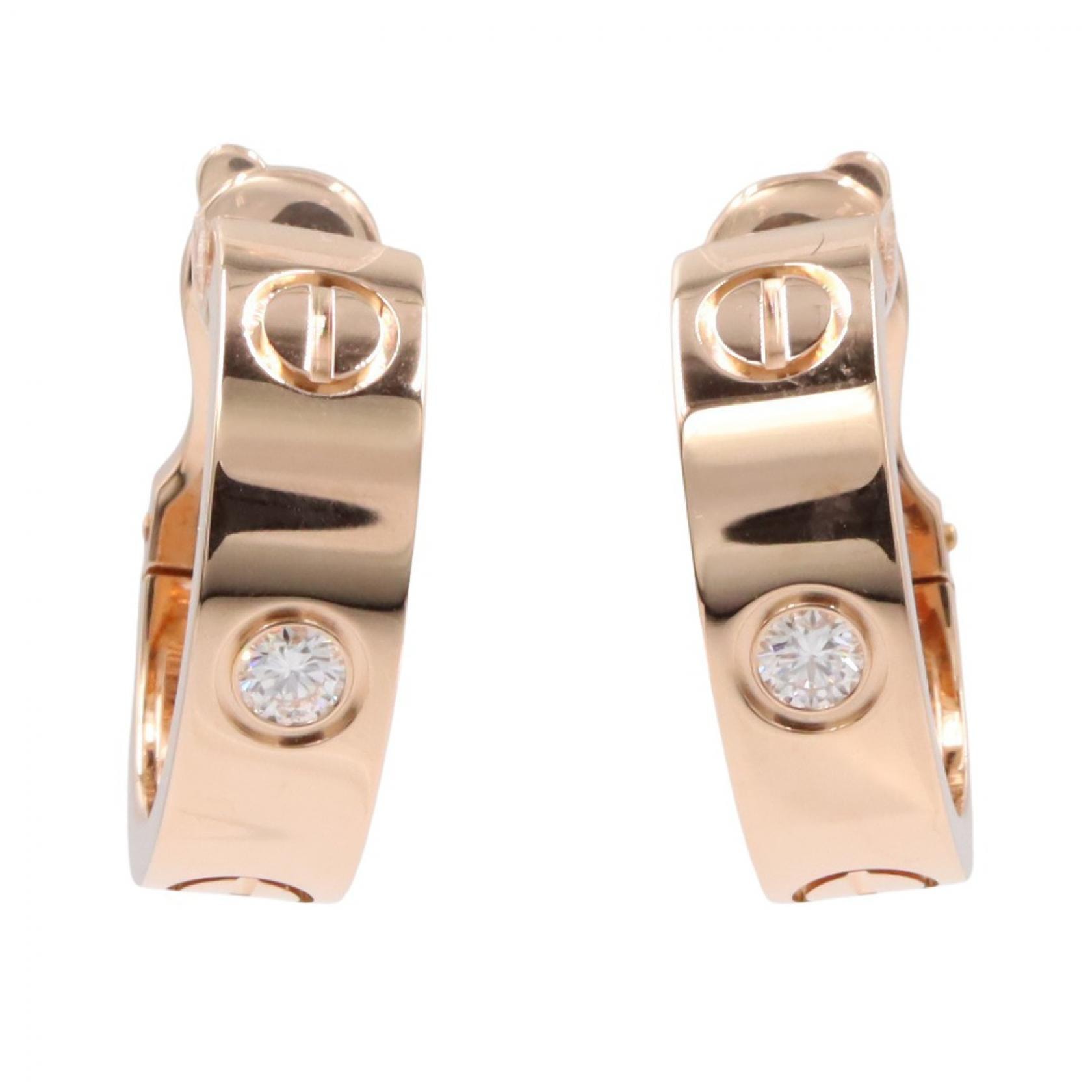 カルティエ CARTIER ラブフープ ダイヤ ピアス ピアス ジュエリー K18PG(ピンクゴールド) ダイヤモンド レディース ゴールド系 / クリア系 【中古】