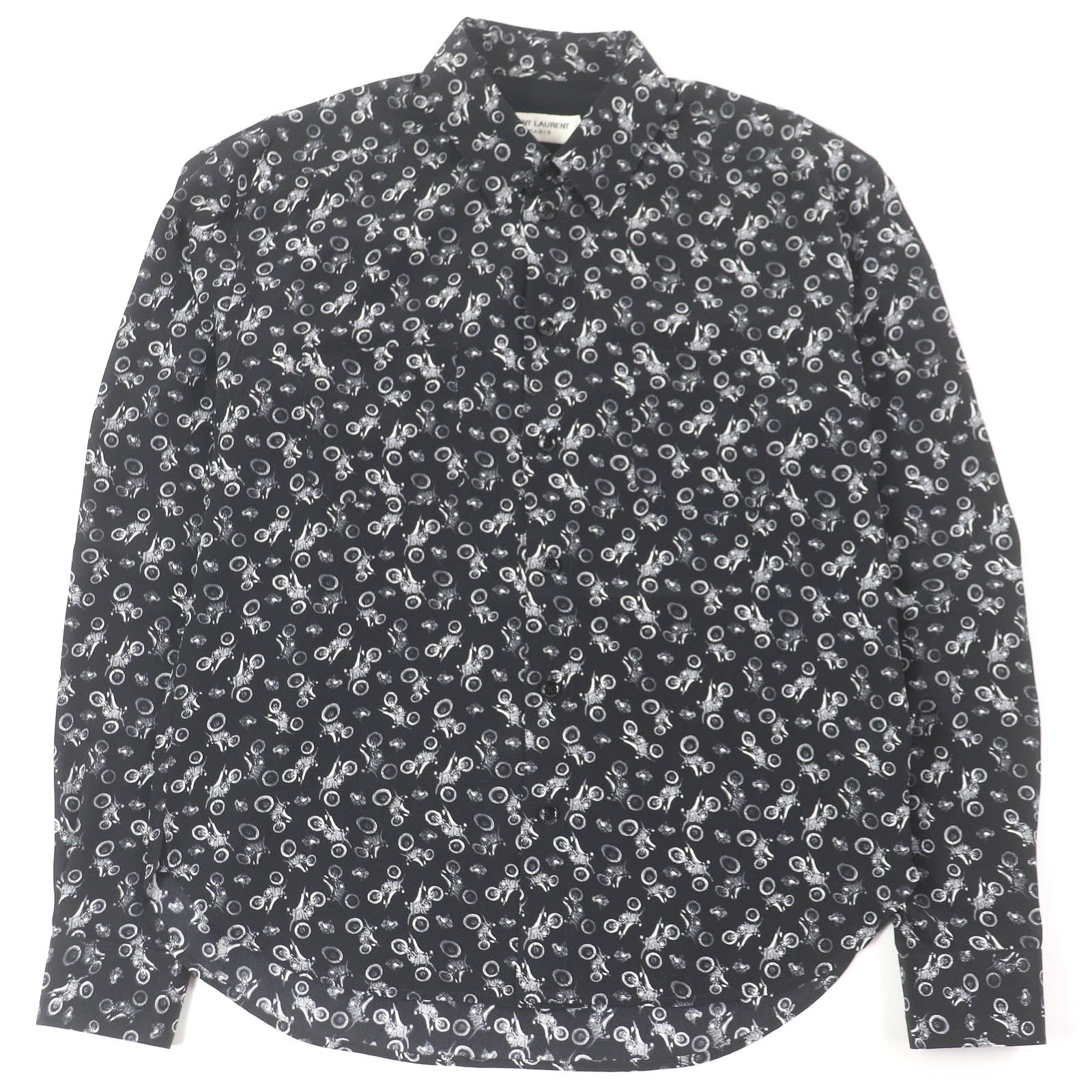 極美品 サンローランパリ
 長袖シャツ ブラック メンズ 36 515299