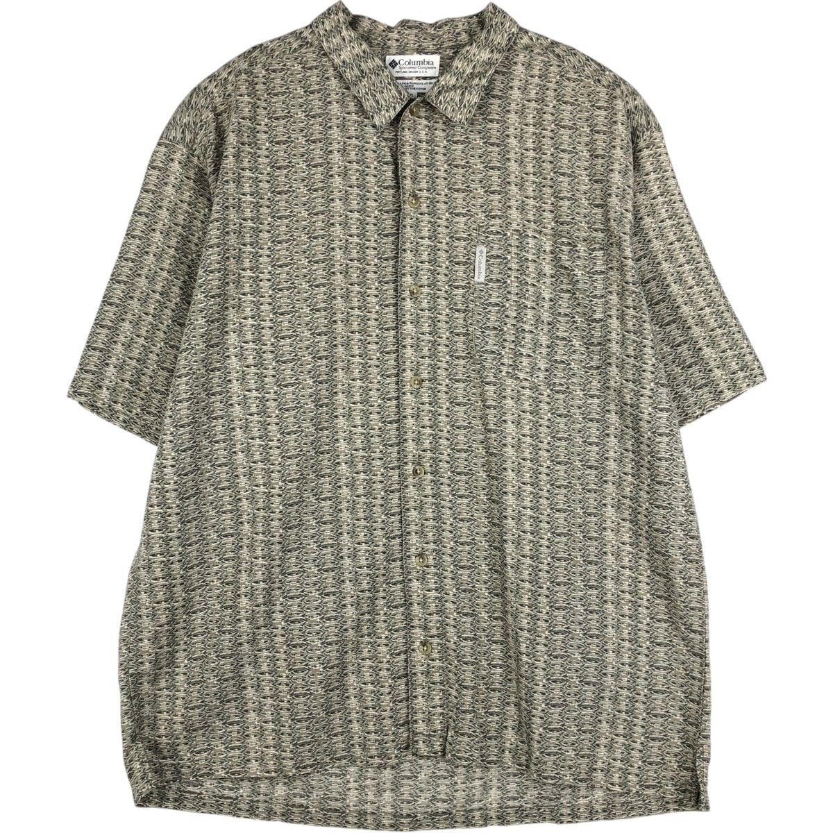 古着 00年代 コロンビア Columbia 総柄 半袖 コットン×ラミーシャツ ボックスシャツ メンズXL相当/eaa623529