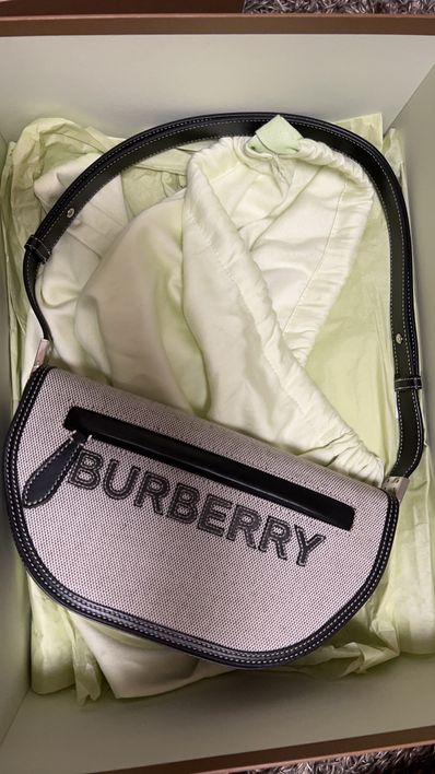 Burberry Small Horseferry Print Canvas Olympia Bum Bag "Black"