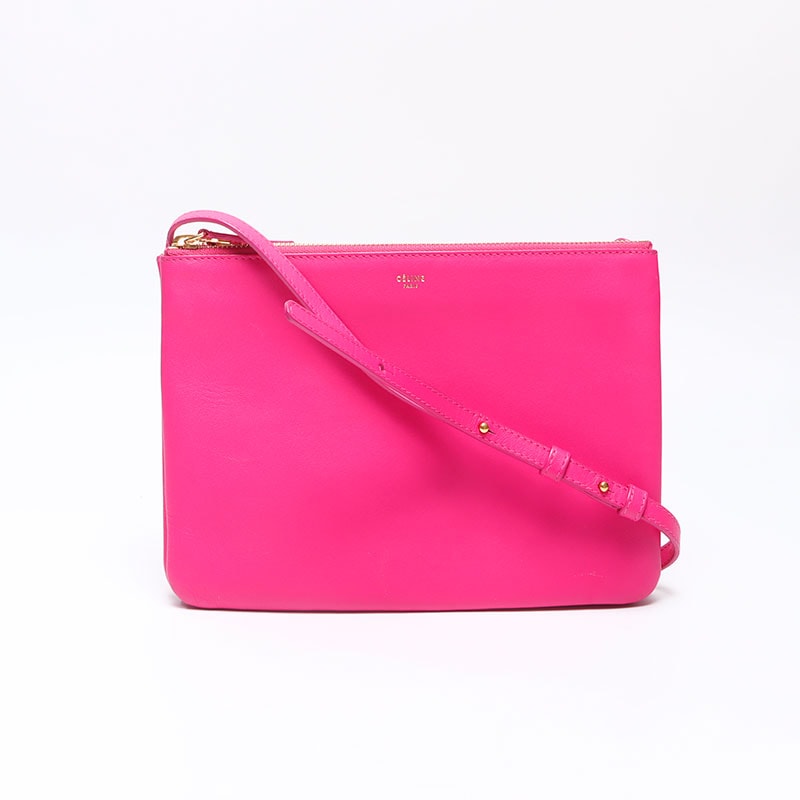 セリーヌ CELINE ラムスキン トリオ ショルダーバッグ【中古】