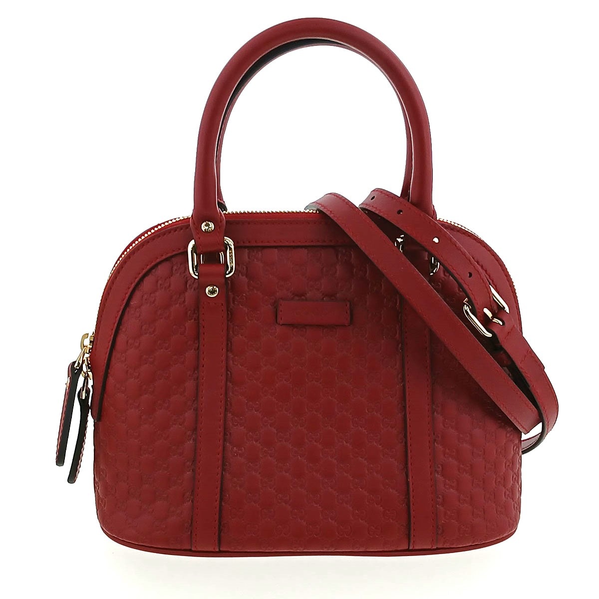 GUCCI グッチ マイクログッチシマ 2WAYハンドバッグ ハンドバッグ 449654 レザー レッド  レディース【中古】