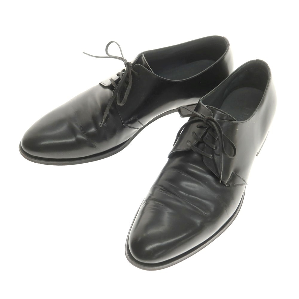 【中古】ディオールオム Dior Homme レザー プレーントゥ ドレスシューズ ブラック【サイズ42】【メンズ】