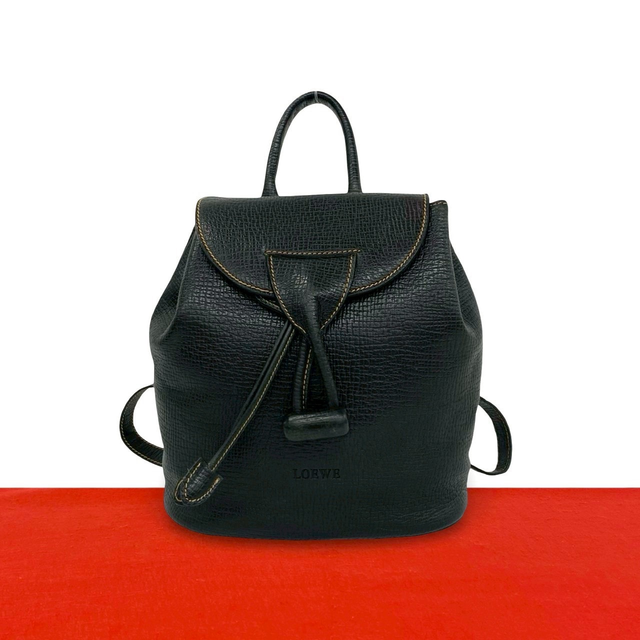 LOEWE ロエベ ロゴ レザー リュックサック ブラック
 11546