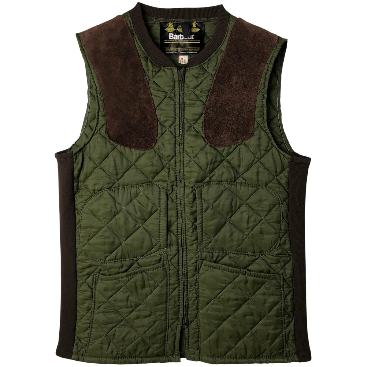 古着 バブアー Barbour 中綿入り キルティングベスト 英国製 メンズM相当/eaa611763