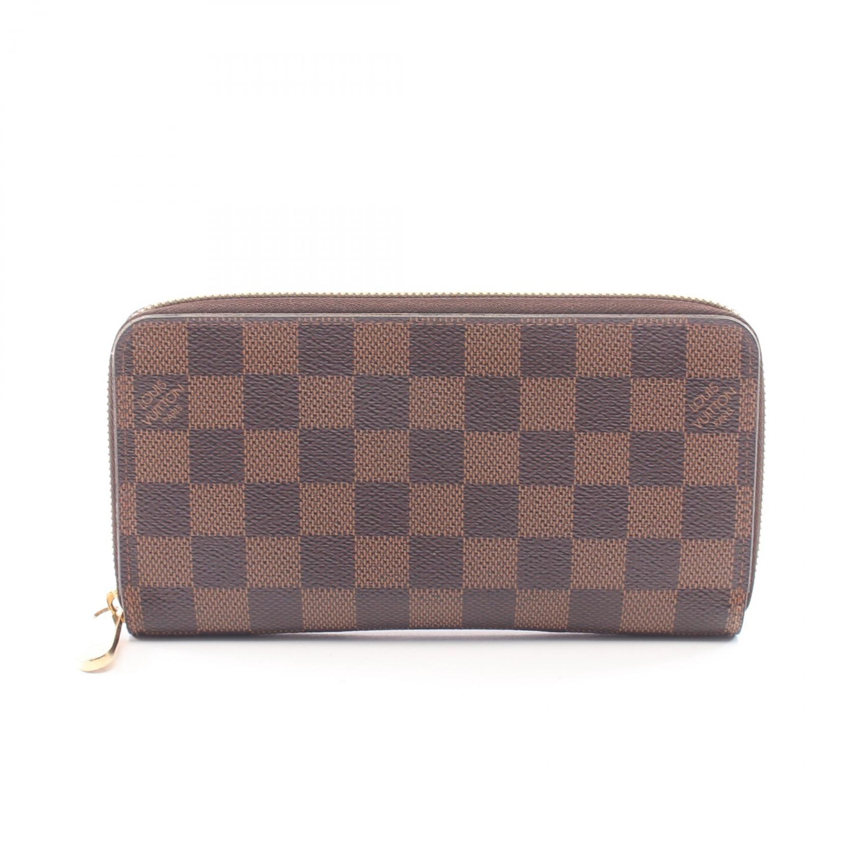 ルイ・ヴィトン LOUIS VUITTON ジッピーウォレット ダミエエベヌ ラウンド長財布 財布 PVC メンズ レディース ブラウン系 N41661 【中古】