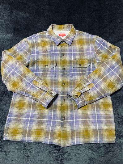Supreme Shearling Lined Flannel Shirt "Olive"