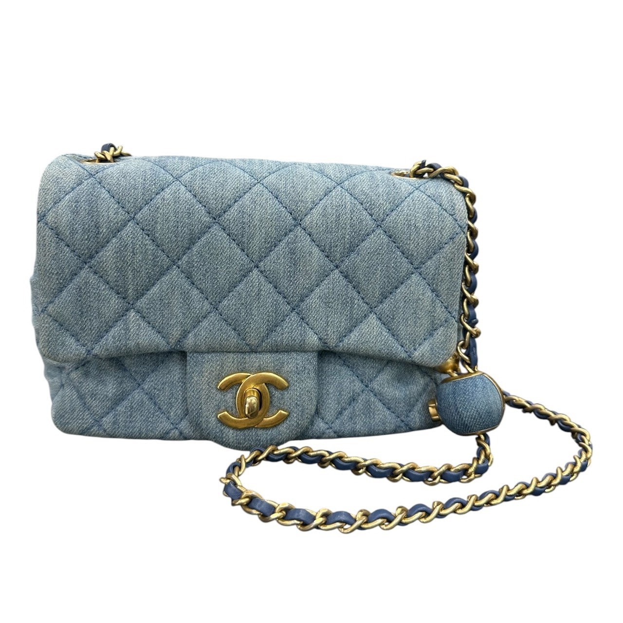 CHANEL シャネル デニム ブルー デニム ショルダーバッグ レディース S1-00254 【中古】