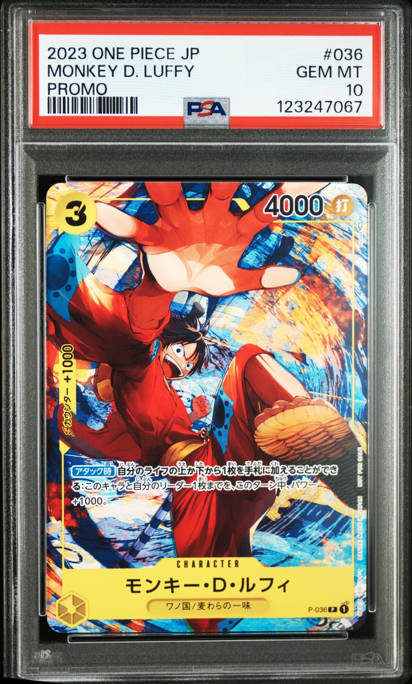 PSA10】モンキー・D・ルフィ P [P-036] (最強ジャンプ 2022年 3月号