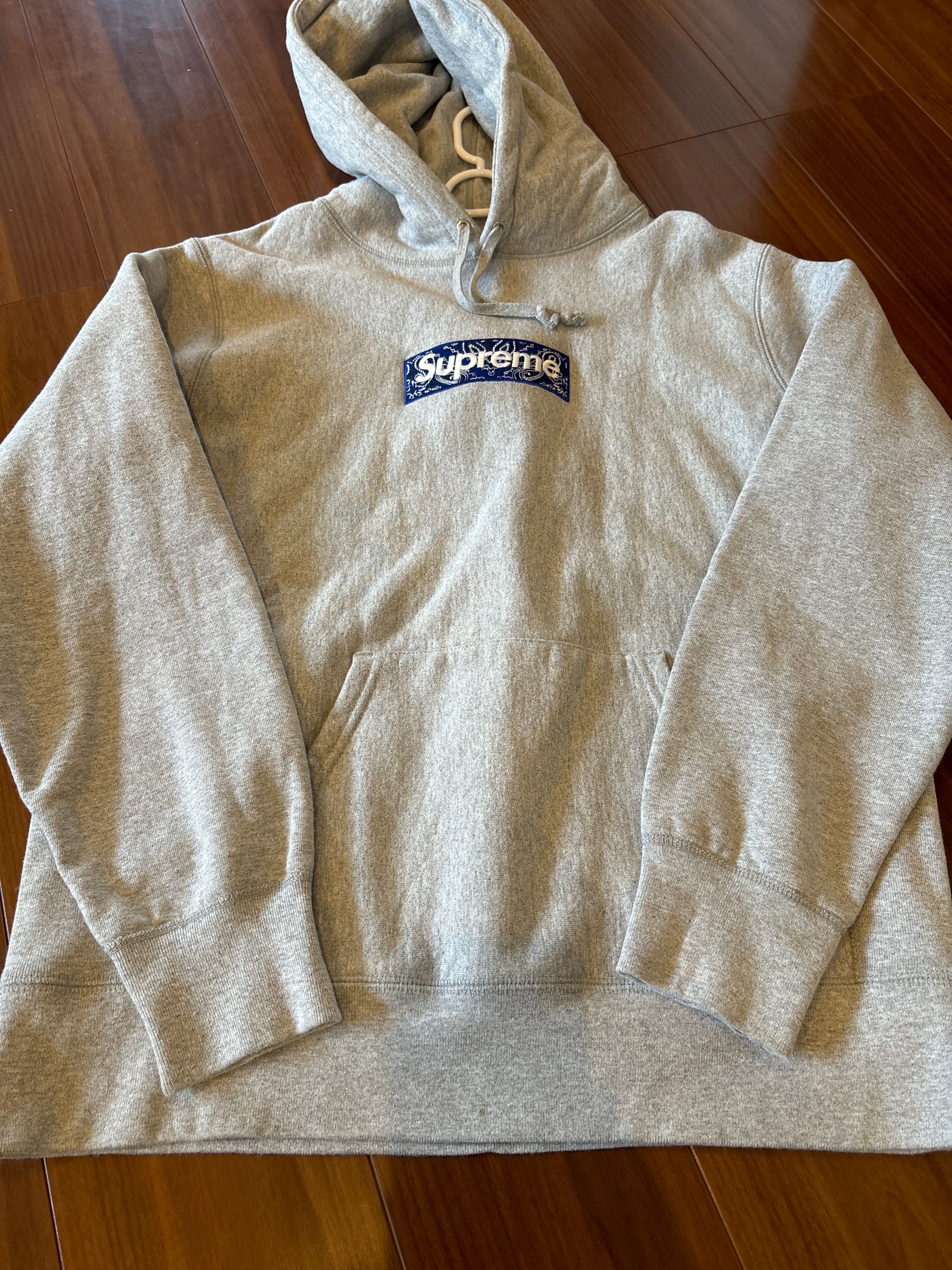 Supreme Bandana Box Logo Hooded Sweatshirt "Grey"