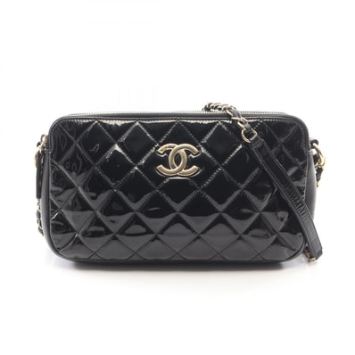 シャネル CHANEL マトラッセ ショルダーバッグ バッグ パテントレザー レディース ブラック系 【中古】
