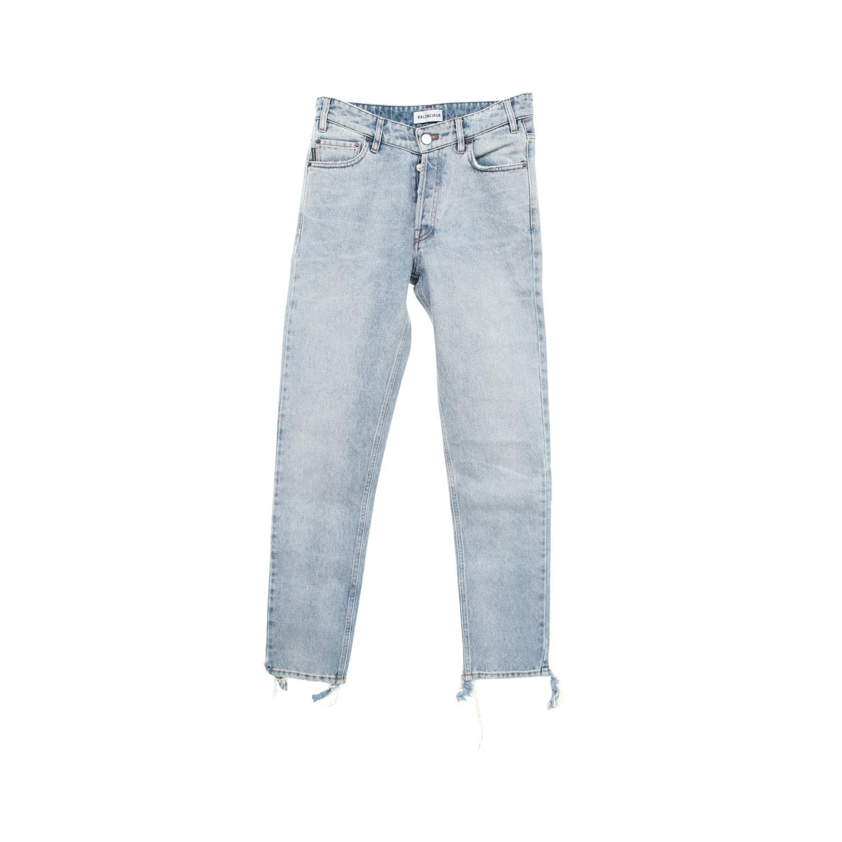 バレンシアガ BALENCIAGA デニムパンツ 衣料品 ボトムス コットン レディース ブルー系 【中古】