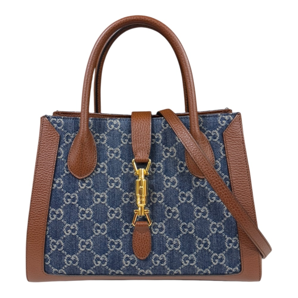 グッチ ジャッキー ショルダーバッグ デニム 649016 ブルー レディース GUCCI  中古