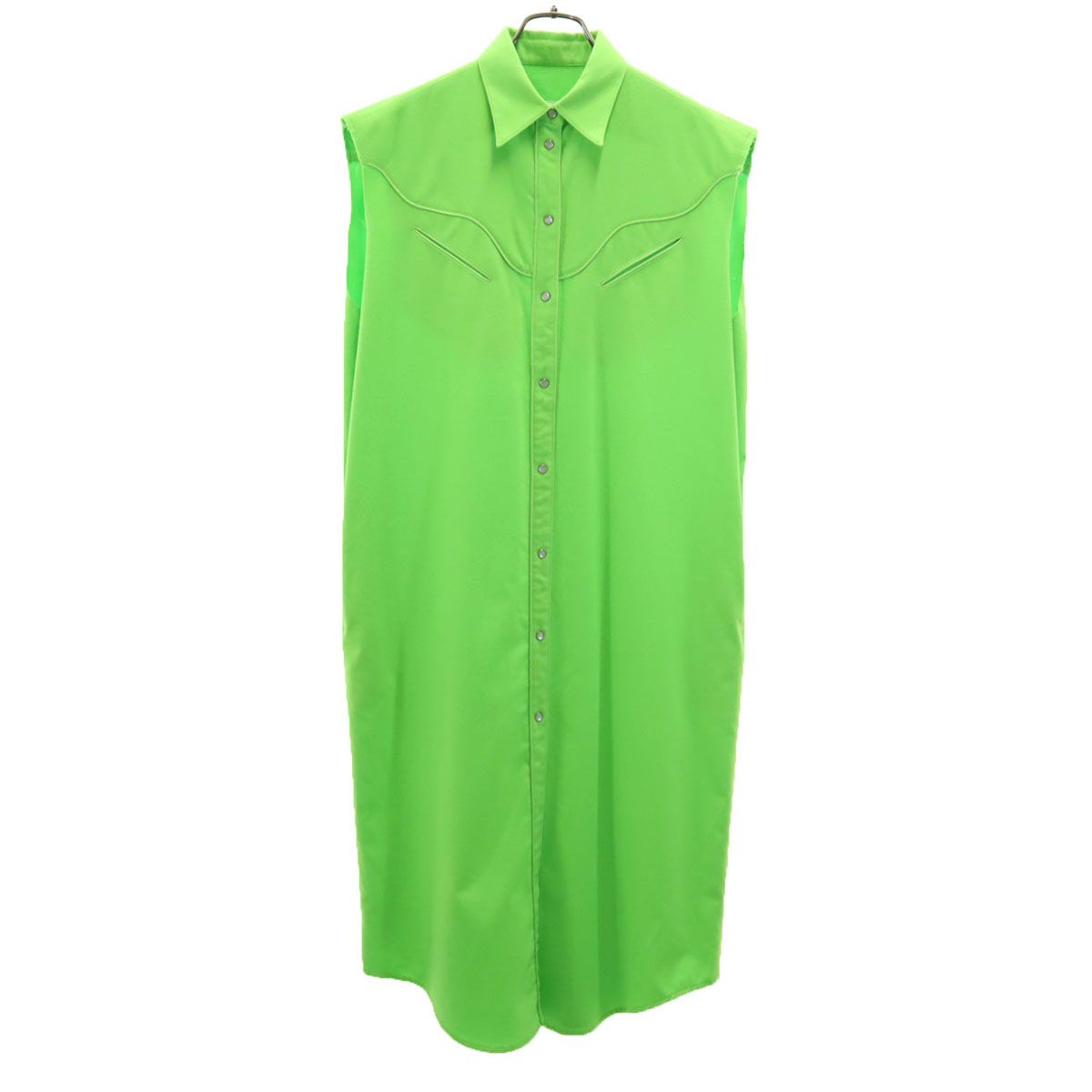 Maison Margiela メゾンマルジェラ イタリア製 ノースリーブ ウエスタン ロングワンピース 38 グリーン系