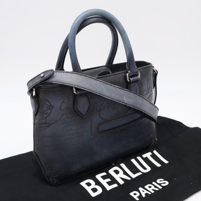 Berluti ベルルッティ ヴェネチア カーフレザー トゥジュール ガリバー メッセンジャー 257783 2wayハンドバッグ ネイビー カーフレザー メンズ