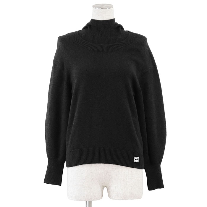 シャネル P71567 ニット フェイクレイヤード カシミヤブレンド ニット レディース ブラック 38 CHANEL