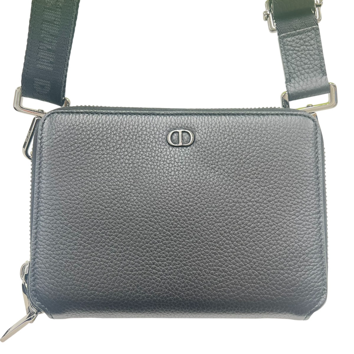 ディオール ストラップポーチ CD アイコン グレインドカーフスキン "ブラック" 2ESBC119CDI_H00N