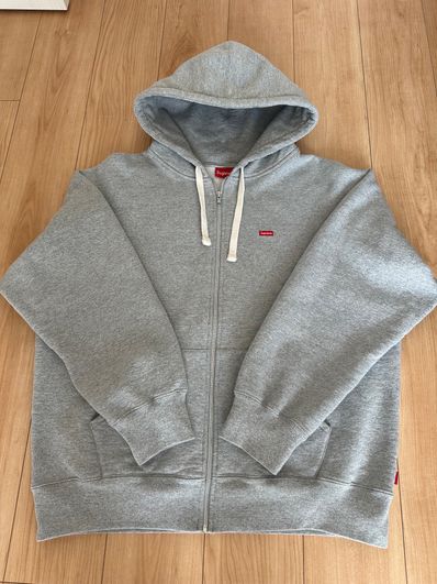 Supreme Small Box Drawcord Zip Up Hooded Sweatshirt "Heather Grey"