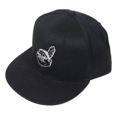HideandSeek ハイドアンドシーク Indians baseball cap インディアンズ ベースボール ロゴ刺? キャップ 帽子 ブラック系【中古】