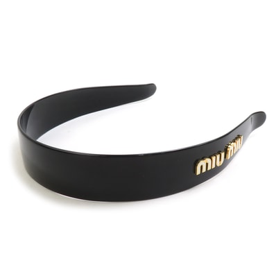 ミュウミュウ MIUMIU カチューシャ プラスチック ブラック レディース【中古】 h32240k