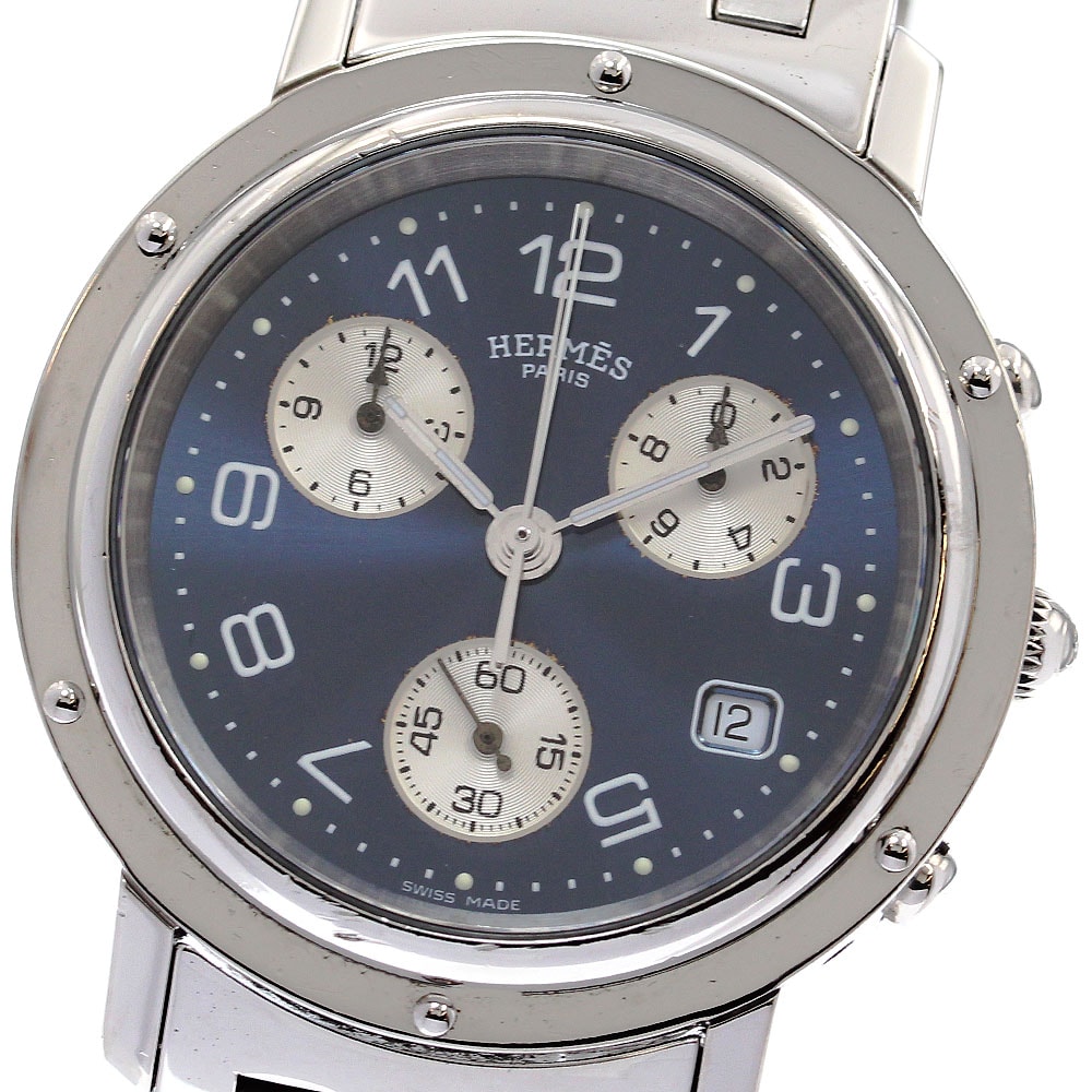 エルメス クリッパークロノ デイト CL1.910 メンズ 【中古】