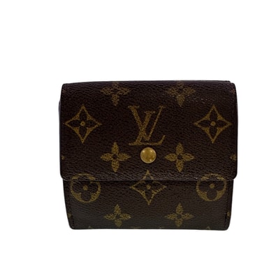 ルイヴィトン LOUIS VUITTON 三つ折り財布 モノグラム ポルトモネ・ビエ カルトクレディ Wホック M61652 ブラウン