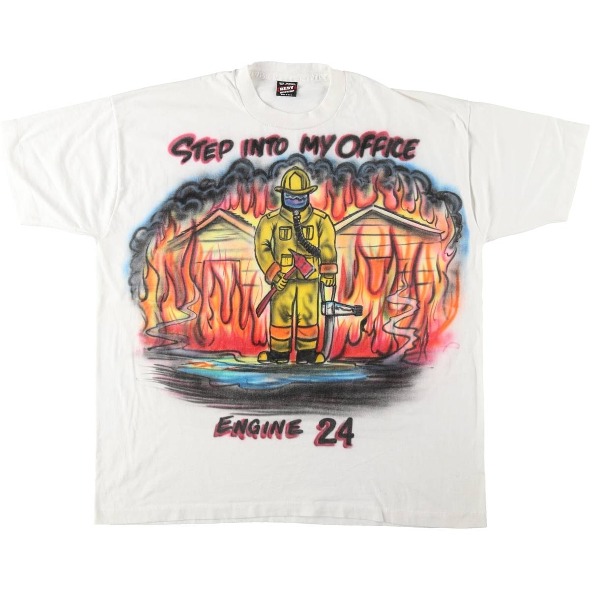 古着 90年代 フルーツオブザルーム FRUIT OF THE LOOM ペイント プリントTシャツ USA製 メンズXXL相当 ヴィンテージ/eaa626767