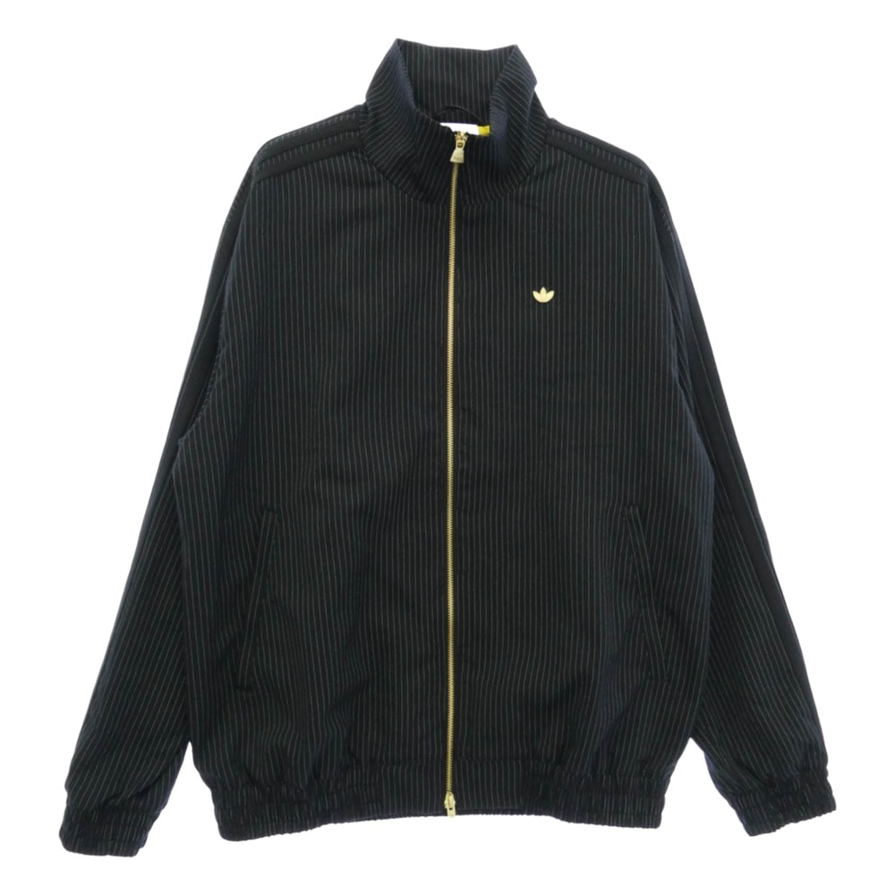アディダス KC9051 FIREBIRD LOOSE PINSTRIPES TRACK TOP ファイヤーバード ルーズ ピンストライプ トラックトップ ジャケット ジャージ ブラック系 L【美品】【中古】