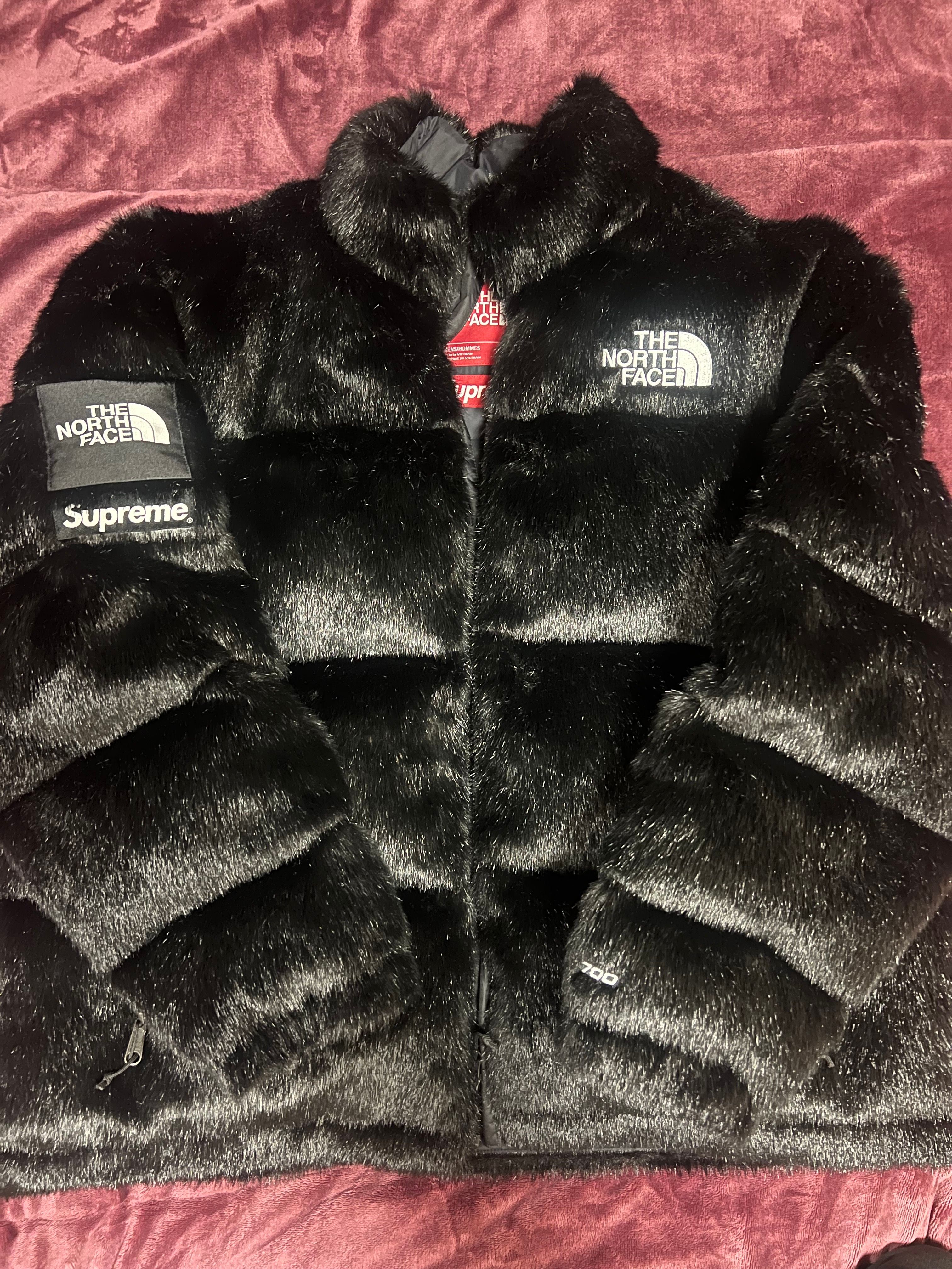 Supreme x The North Face Faux Fur Nuptse Jacket "Black"