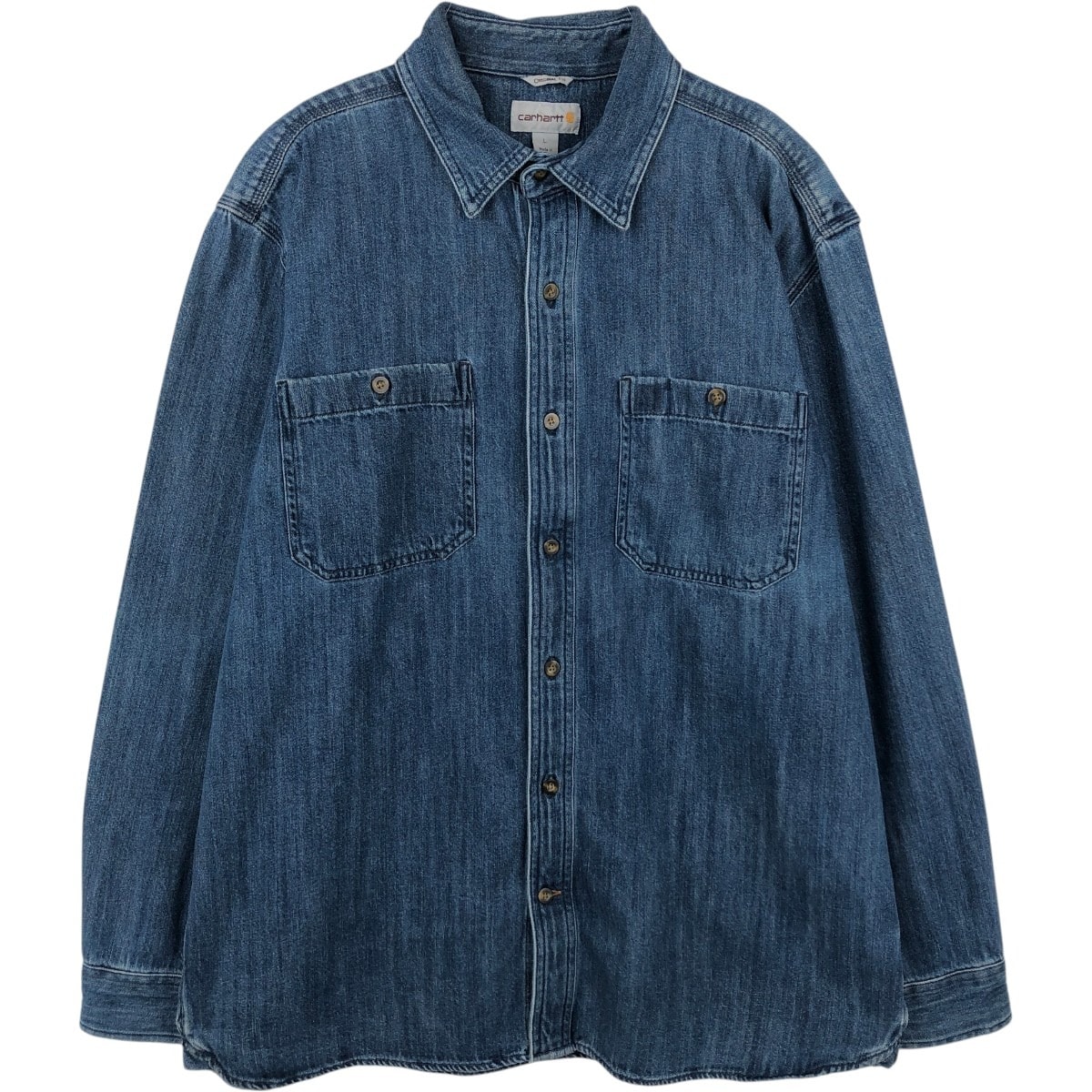 古着 カーハート Carhartt ORIGINAL FIT 長袖 デニムシャツ メンズL相当/eaa666241