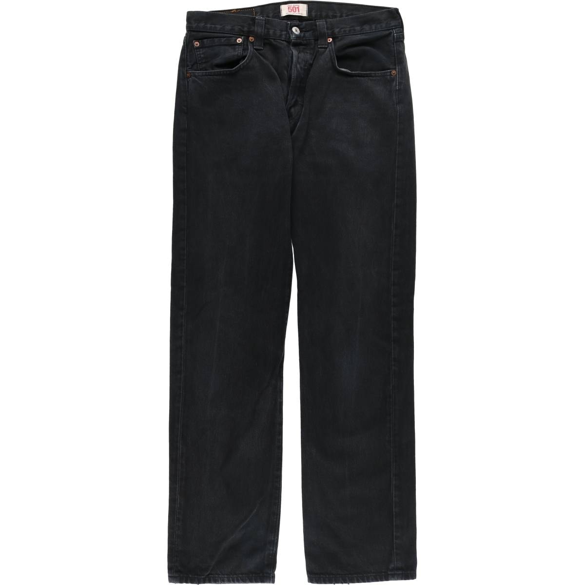 古着 リーバイス Levi's リーバイス501 STRAIGHT LEG BUTTON-FLY ユーロモデル ブラックデニム ストレートデニムパンツ メンズw32相当/eaa556733