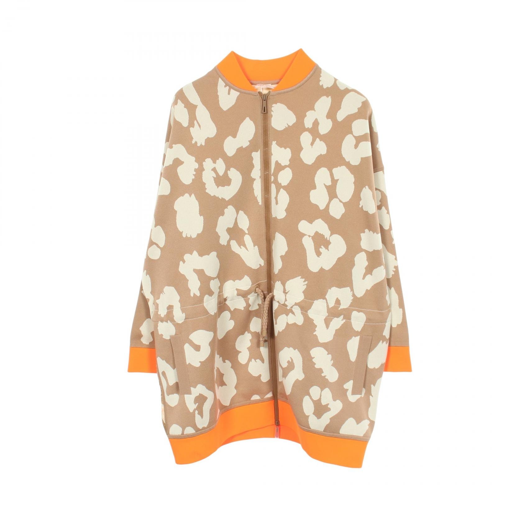 エルメス HERMES JUNGLE LOVE ツイルレーヌ 切替 衣料品 アウター シルク ポリエステル シルク ベージュ レディース ベージュ系 / オレンジ系 【中古】