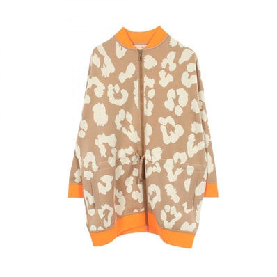 エルメス HERMES JUNGLE LOVE ツイルレーヌ 切替 衣料品 アウター シルク ポリエステル シルク ベージュ レディース ベージュ系 / オレンジ系 【中古】