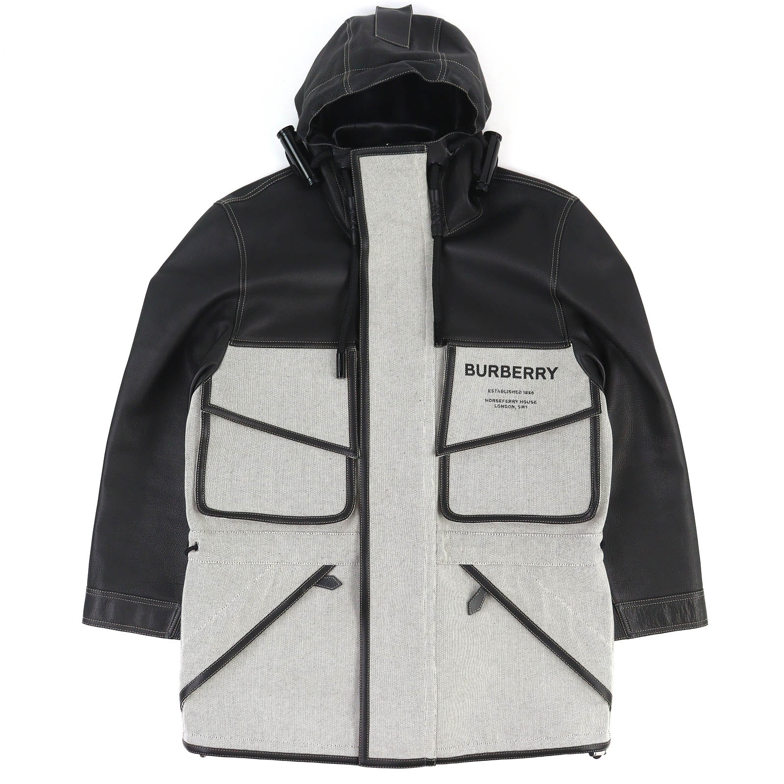 極美品 バーバリー ホースフェリーコート ブラック メンズ 46 4567182