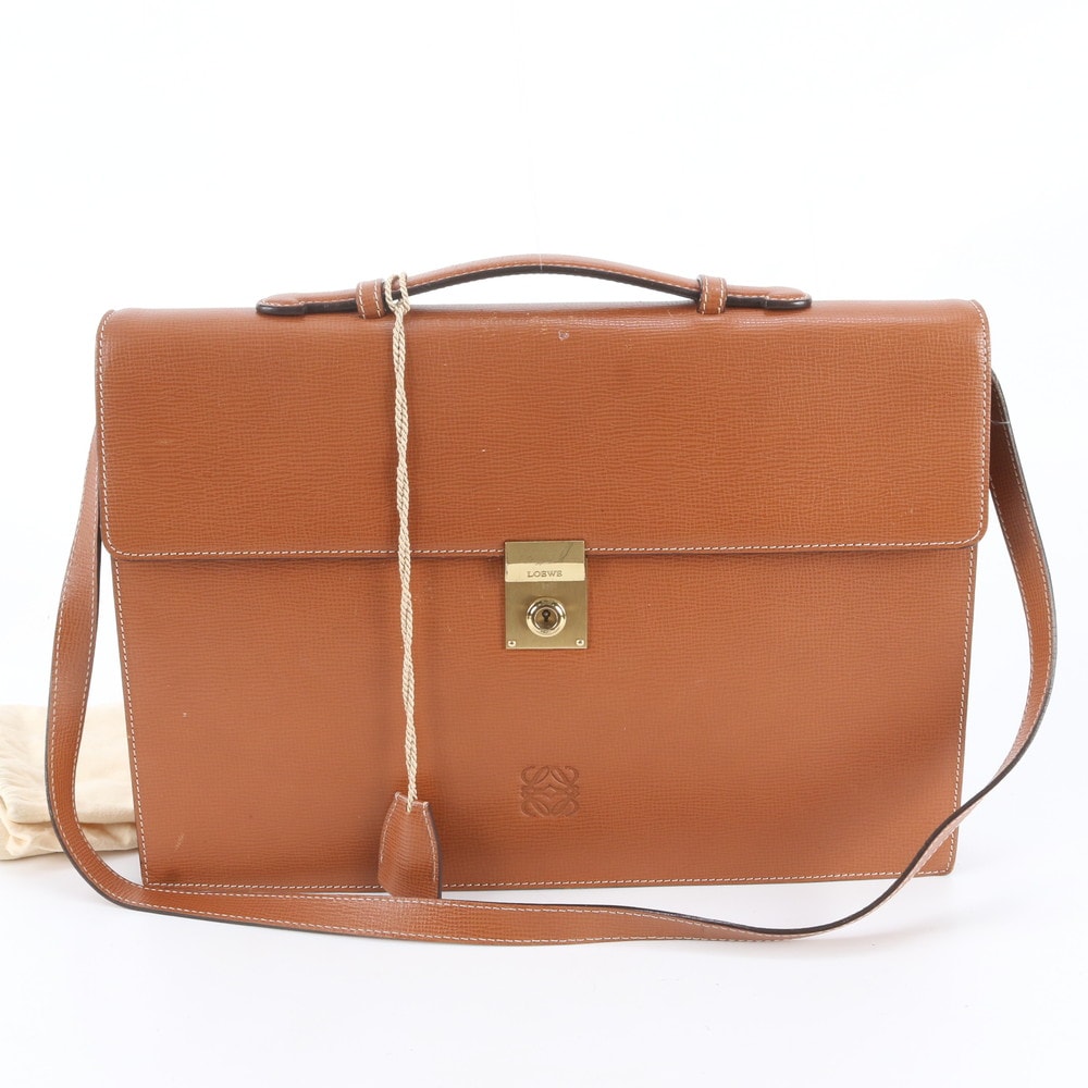 ■美品 ロエベ アナグラムビジネス バッグ レザー