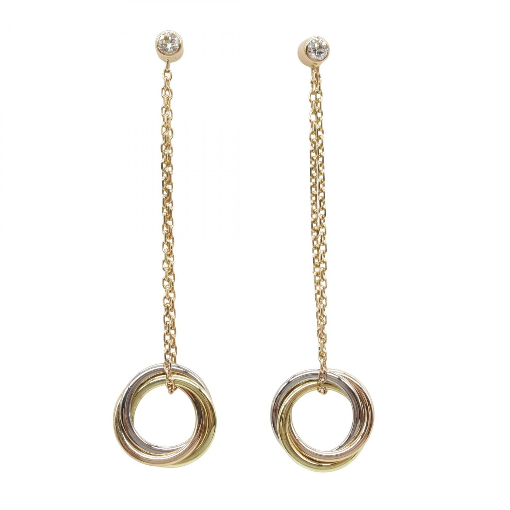 カルティエ CARTIER トリニティピアス 1PD ピアス ジュエリー K18(イエローゴールド) K18WG(ホワイトゴールド) K18PG(ピンクゴールド) / ダイヤモンド レディース ゴールド系 / シルバー系 / クリア系 【中古】