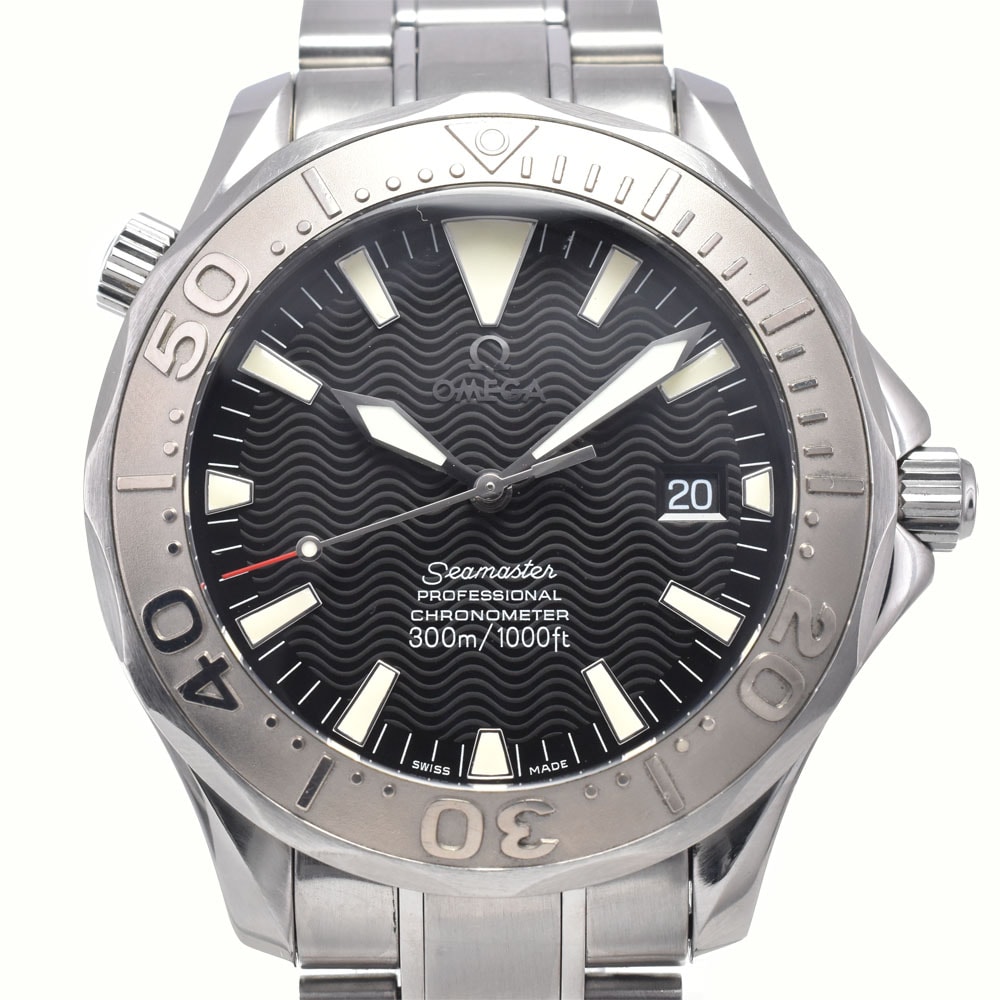 オメガ OMEGA 2230.50 シーマスター 300M WG ベゼル デイト クロノメーター ブラック 自動巻き メンズ 腕時計 M#148431