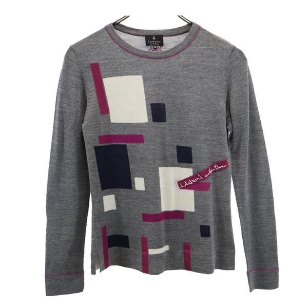 LANVIN ランバン ウールブレンド 長袖 セーター 38 グレー ニット