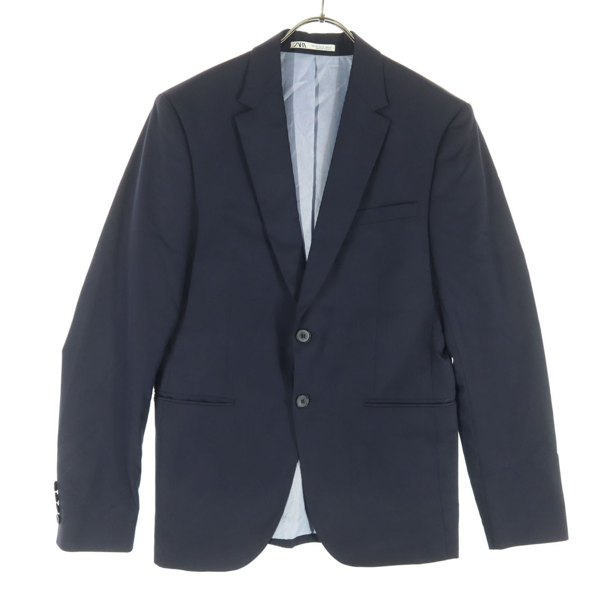 美品 ZARA ザラ 長袖 テーラードジャケット 46 ネイビー