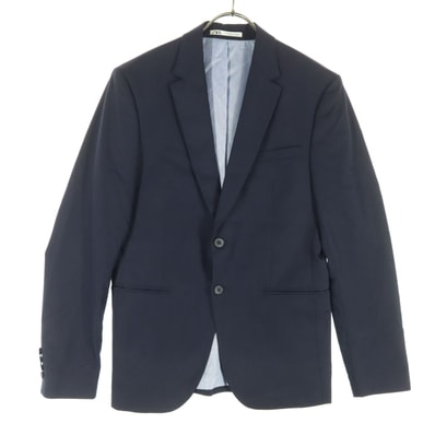 美品 ZARA ザラ 長袖 テーラードジャケット 46 ネイビー