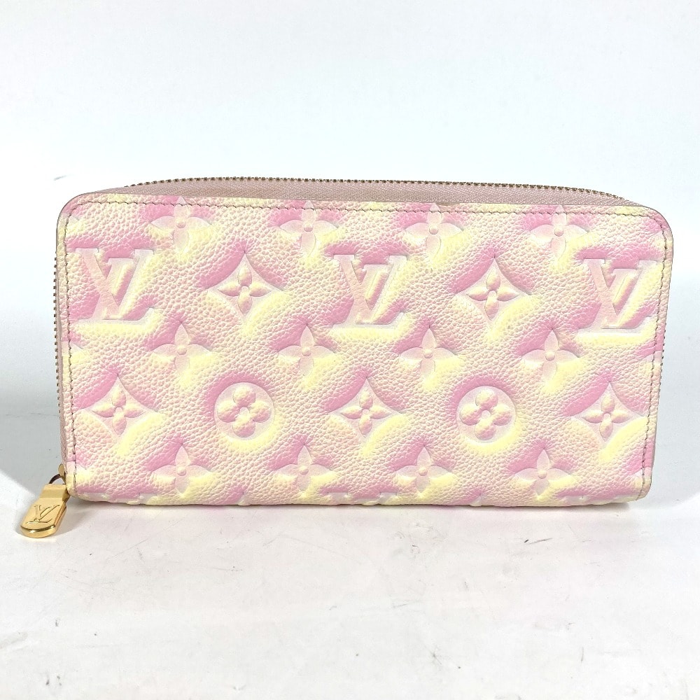 ルイヴィトン LOUIS VUITTON ジッピーウォレット M81299 モノグラムアンプラント サマースターダスト ラウンドファスナー 長財布 モノグラムアンプラントレザー ピンク 美品