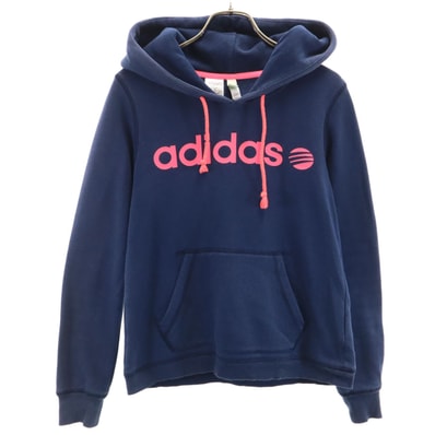 adidas NEO アディダスネオ 長袖 スウェットパーカー OT ネイビー プルオーバー 裏起毛