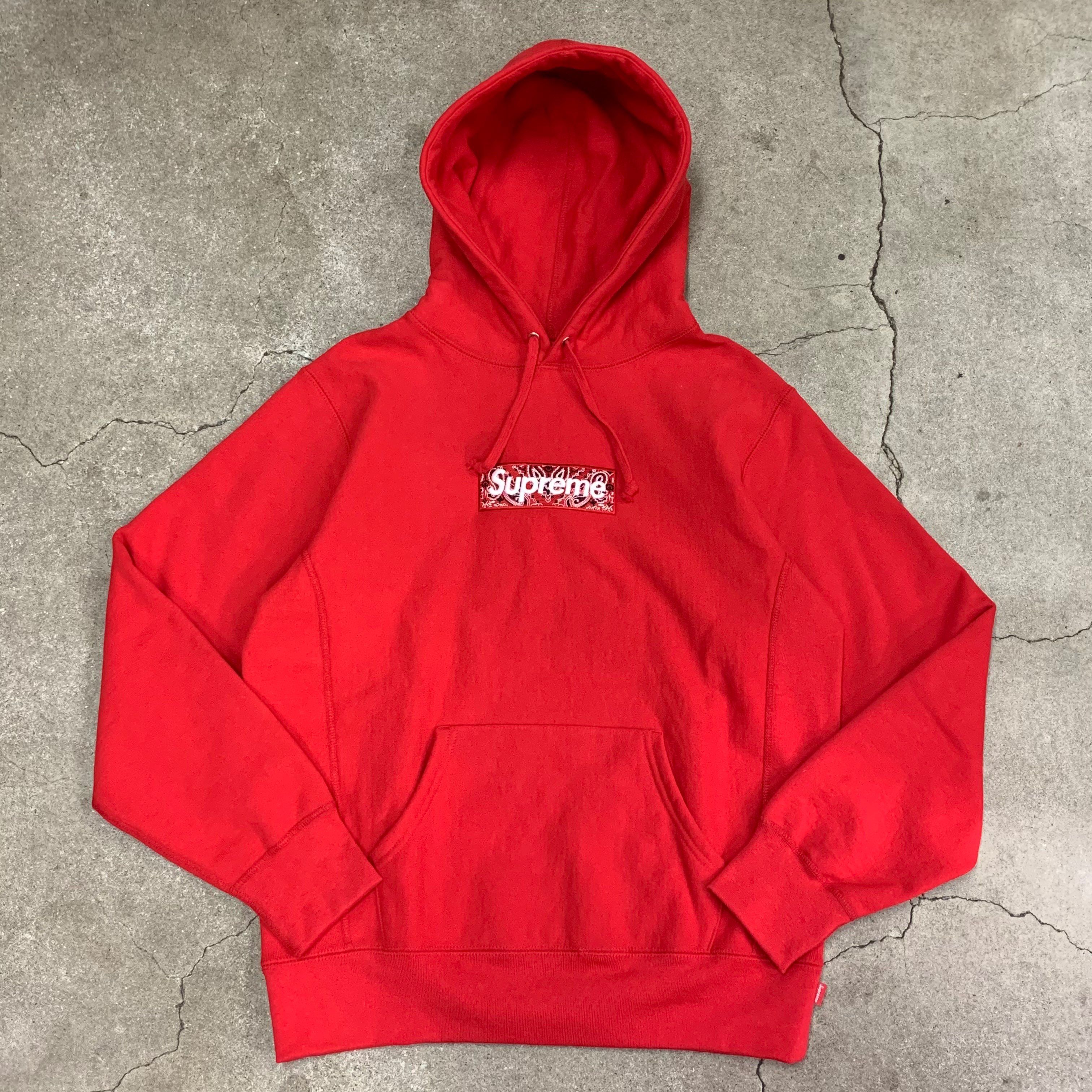 Supreme Bandana Box Logo Hooded Sweatshirt "Red"