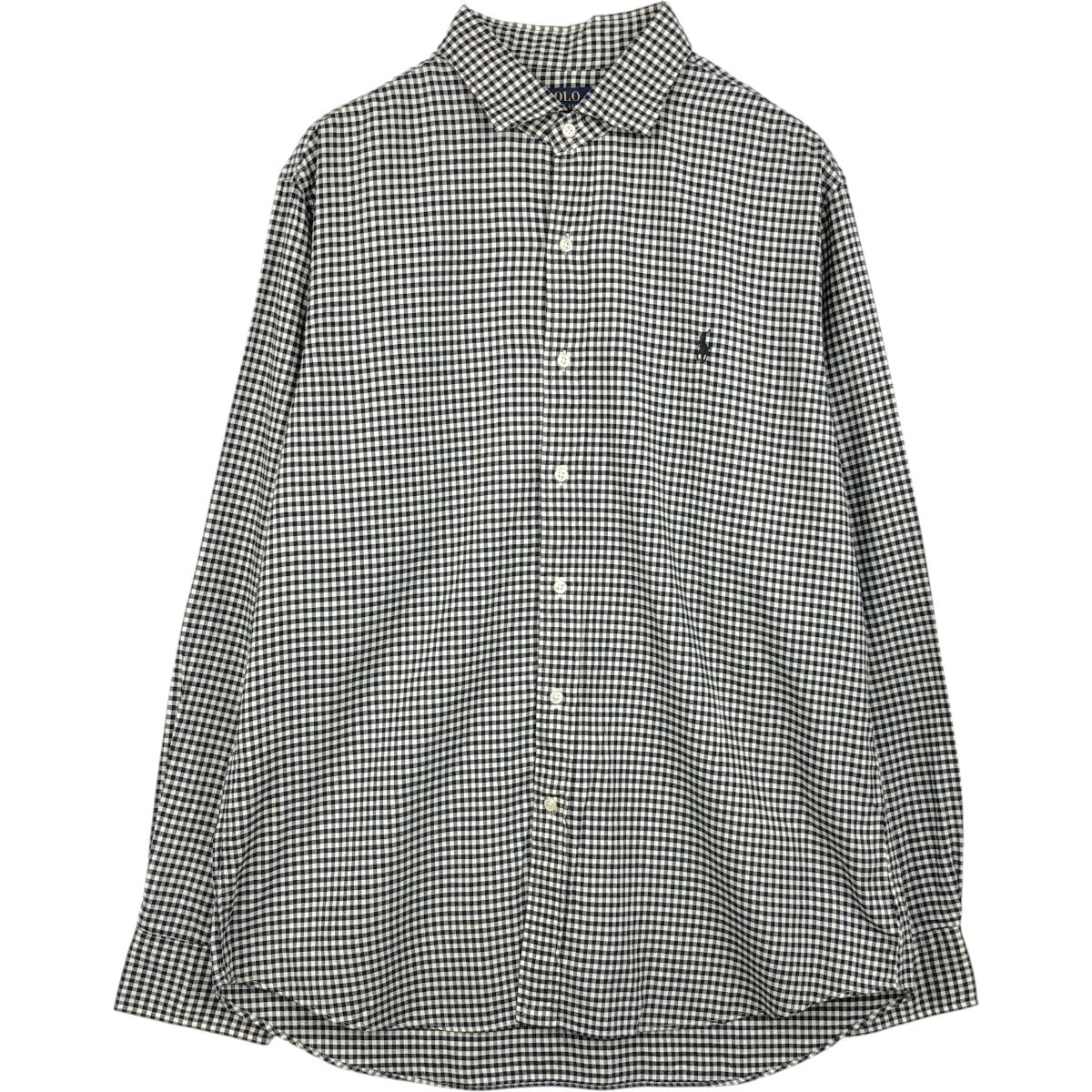 古着 ラルフローレン Ralph Lauren POLO RALPH LAUREN SLIM FIT ギンガムチェック ワイドカラー 長袖 コットンチェックシャツ メンズXL相当/eaa659345