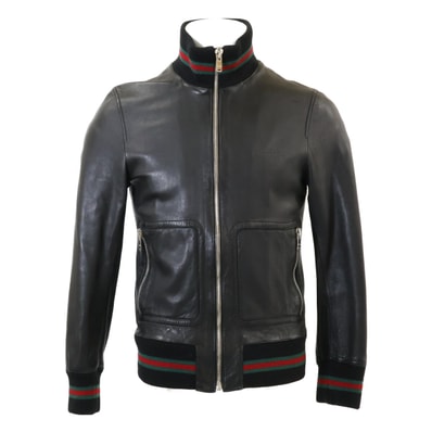 グッチ 国内正規 171478 Tom Ford/トムフォード期 シェリーラインリブ ラムレザージャケット 44