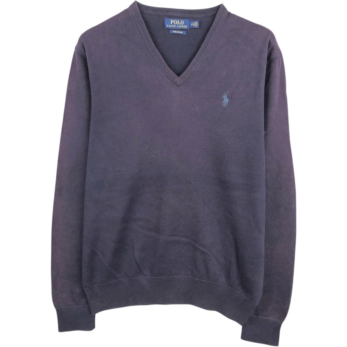 古着 ラルフローレン Ralph Lauren POLO RALPH LAUREN PIMA COTTON Vネック ピマコットンニットセーター メンズS相当/eaa654178
